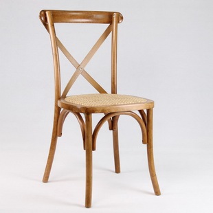 Vintage Old Solid Wood Dining Chair Banquet Wedding Outdoor Antique Wooden Chair Country Fork Cross Back Chair Stool