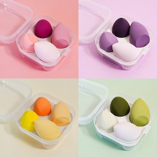 Super Soft Beauty Egg Powder Puff Water Drop Gourd Oblique Cut Sponge Egg Wet and Dry Dual-Use Colorful Powder-Free Makeup Tool