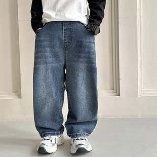 [Haima's Spring and Summer New Products Phase IV] Boys' Straight Washed Jeans Retro Spring Pants