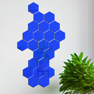 Cross-border Explosive Hexagonal Acrylic Mirror Wall Stickers Three-dimensional DIY Self-adhesive Wall Stickers Home Decoration Background Wall Stickers