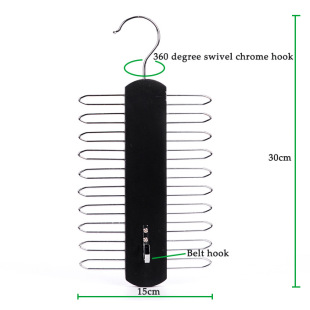 Factory direct multi-functional multi-layer solid wood tie rack tie hanging wooden scarf belt storage hook wholesale