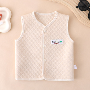 Newborn Clothes Vest Baby's Outer Wear Cotton Vest Spring and Autumn Outer Wear Belly Protectors Colored Cotton Vest for Boys and Girls