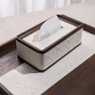 Light Luxury Style Wooden Horse Hair Magnetic Suction Paper Box High-End Home Living Room Decoration Storage Tissue Box