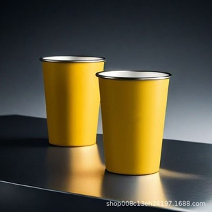 Xiaomi with stainless steel straight drink cup 304 stainless steel cup thickened lightning yellow car cup logo