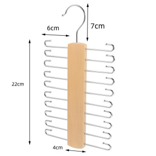 Collar hanging solid wood hanger underwear vest wooden storage rack multifunctional hook clothing store drying rack wholesale factory
