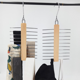 Cross-border silk scarf hanging straight row 20 hook tie rack seamless space-saving clothing store hotel belt storage rack wholesale