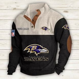 2024 Fall/Winter New Independent Station Hot Selling NFL Team Column Super plus size Loose Casual Polo Button Sweat
