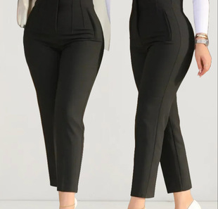Amazon AliExpress 2024 Spring and Summer Leisure Slim Workplace Pants Joker Nine-point Temperament Commuter Pants Children