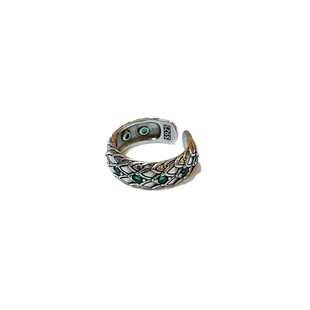 Punk style trend original niche green crystal dragon scale ring wide version personality trendy men ring index finger wholesale price