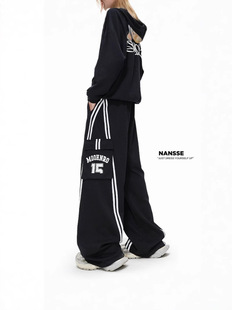 American hiphop overalls spring and autumn 2025 new men's and women's American style big pocket hip hop casual wide leg pants