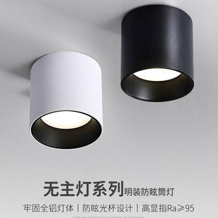Sanzhi LED Anti-glare Downlight Open-mounted Open-hole-free Ra95 High Display Living Room All-aluminum Heat Dissipation Bedroom Hotel ceiling lamp