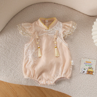Baby Clothes Summer Clothes Sleeveless Hassel Climbing Clothes Baby Female Korean Lace Sleeve Class A Summer Bag Fart Clothes