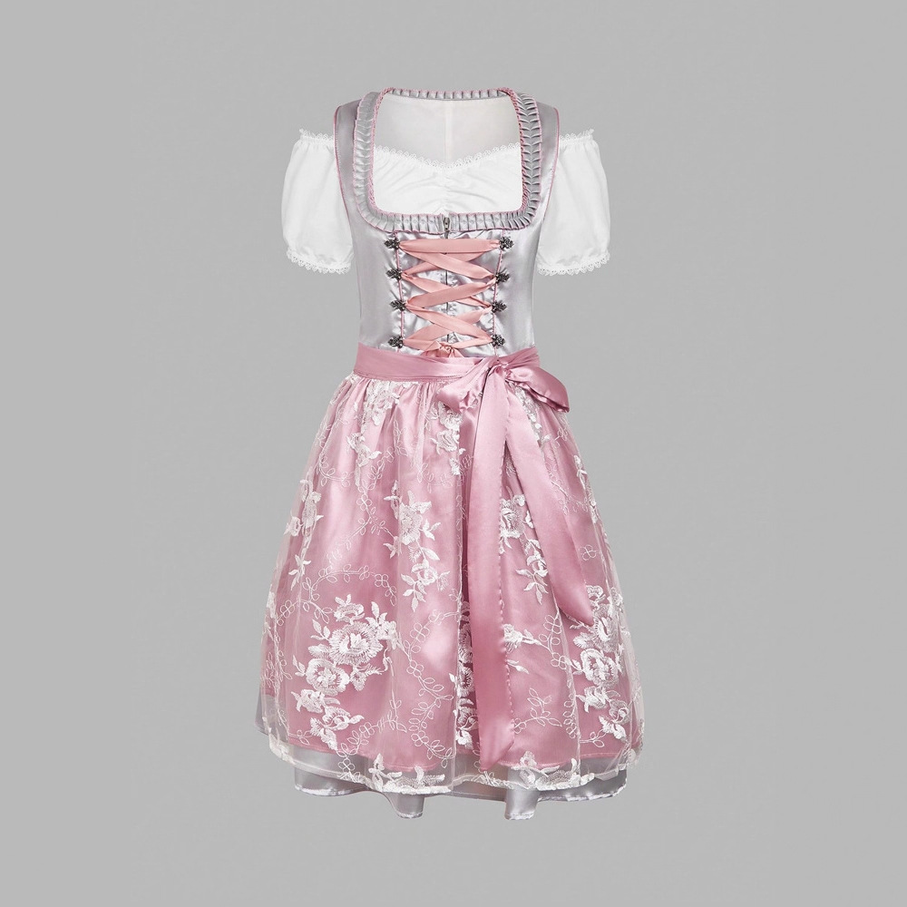 2025 spring and summer European and American women's clothing Amazon explosive maid's clothing beer clothing short sleeve strap dress women's suit