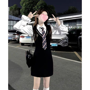 Academy style sweet cool hot girl royal sister fan bag hip bubble sleeve dress JK uniform suit pure spring and summer