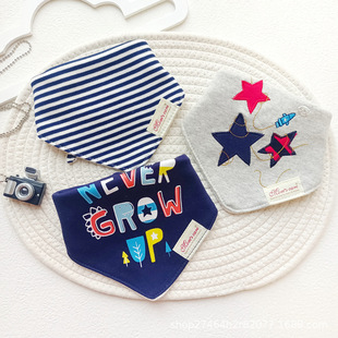 Baby Bib Newborn Baby Children Warm Double Cotton Thickened Triangle Towel Spit Wipe 3 Pack