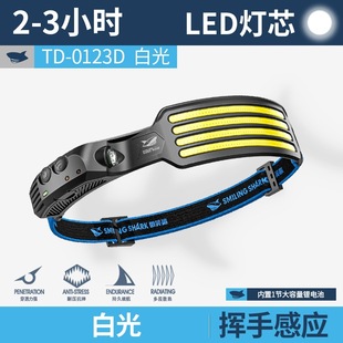 Ultra-light wave inductive high-brightness head lamp multi-level light source red flash portable headlamp for construction site