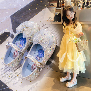 2024 Spring and Autumn new children's leather shoes princess shoes fashion children's shoes dance shoes children's shoes wholesale delivery