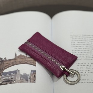 Tc First Layer Cowhide Buckle Key Bag Genuine Leather Soft Key Access Card Cosmetics Bag Mini Coin Lipstick Bag