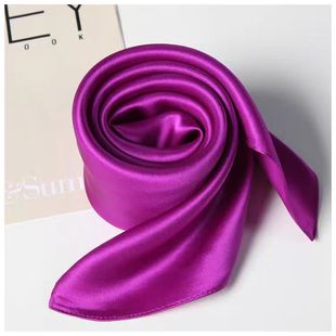 Spring and Autumn Solid Color High-grade Texture Silk Scarf 70 Medium Square Scarf Women's All-match Spring and Autumn 100% Mulberry Silk Small Scarf Scarf