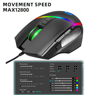 Новая A876RGB проводная игровая мышь 12800dpi Регулируемый ABS материал 8D макро-программирование матовый трансграничный спот