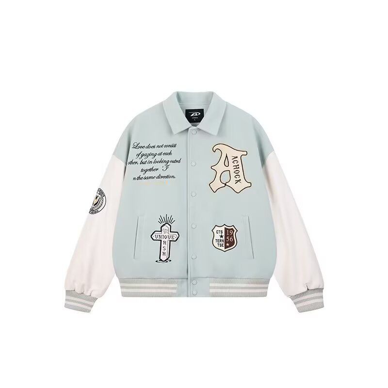 350g Thickened Wool Baseball Jacket with Heavy Letter Towel Embroidery for Women 2025 Versatile Couple Jacket Top