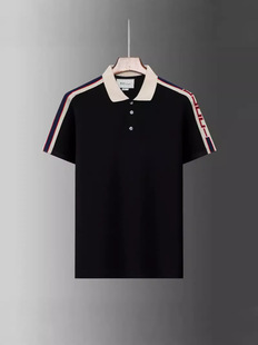 Correct Version Gujia 2024 New Summer Europe Station Men's Lapel Pearl Cotton Short-sleeved POLO Shirt Fashion