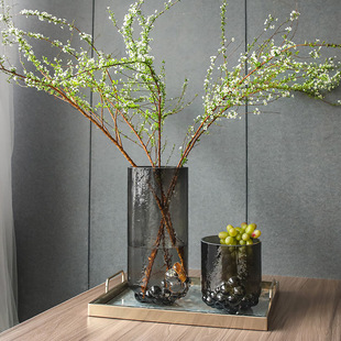 Vision far glass vase light luxury creative simple modern decoration wholesale fruit plate vase high sense 360 only minimum order