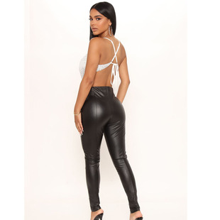 Spring and Summer New Amazon Cross-border Sexy Sequins All-match Outer Wear Backless Neck Stomach Vest for Women