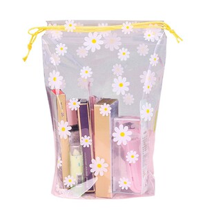Plastic Packaging Gift Bag Drawstring Bag Waterproof Frosted Little Daisy Travel Packing Bag Commercial Self-sealing Bag Printing Bag