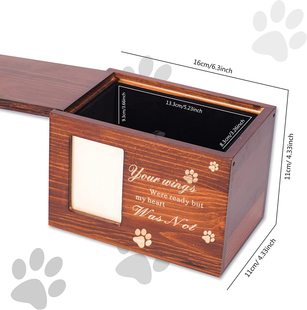 Animal Urn Wooden Pet Ashes Cremation Collection Keepsake Box Cat Dog Supplies