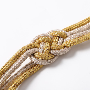 Simple All-match Perforated Installation-free Two-color Chinese Knot Curtain Tie Belt Cross-border Curtain Tie Rope Curtain Buckle
