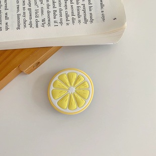Summer fruit lemon strawberry applicable folding bracket adhesive ring buckle retractable folding mobile phone desktop