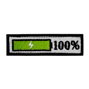 3D personality hook and loop badge PVC waterproof badge charging 99% remaining power 1% morale sticker embroidery cloth sticker