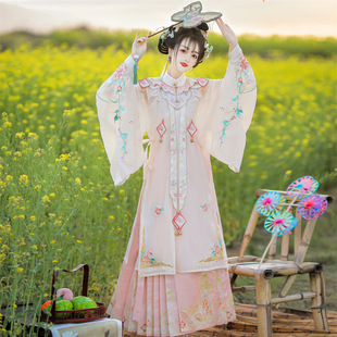 Butterfly Lian Ming-made Hanfu Women's Ancient Clothing Han Element 2025 New Summer Pipa Sleeve Daily Improved Horse Face Skirt suit