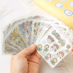 account sticker cartoon PET waterproof sticker decorative material hand account sticker mobile phone Cup diy small sticker