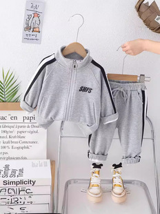 Boys' Autumn Zipper Shirt Long Sleeve suit 2024 New Children's Sportswear Two-Piece Set Children's Baby Clothes Fashion