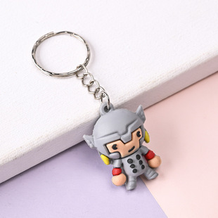 Cross-border cartoon Three-dimensional keychain PVC soft rubber keychain creative cartoon silicone cute doll gift