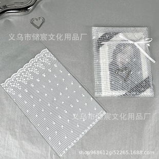 High-value white lace self-adhesive bag material hand account gift ins ballet style packaging high-end DIY packaging bag
