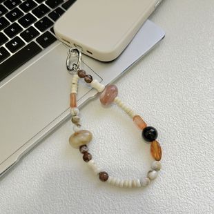 Original Natural Homemade Mobile Phone Chain Beaded ccd Cute Simple Pendant Advanced Camera Texture Lanyard