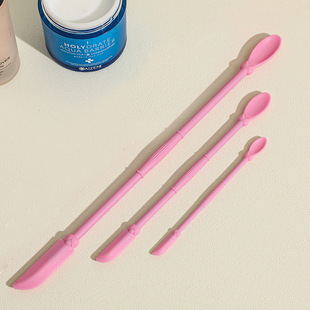 Mini Double-head Silicone Scraper Cosmetic Bottle Scraper Small Tip Scraper Small Spoon Digging Spoon Wall Jam Material Spatula Longer