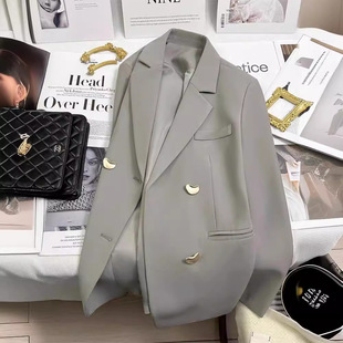 Foreign Trade Casual Suit Jacket Women's 2025 New Metal Button Korean Style Design Sense Foreign Trade Small Suit Jacket Women