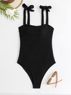 2025 New European and American Cross-border Fashion Meat-covered Swimsuit Women's Amazon Explosions Lace-up Backless Sexy