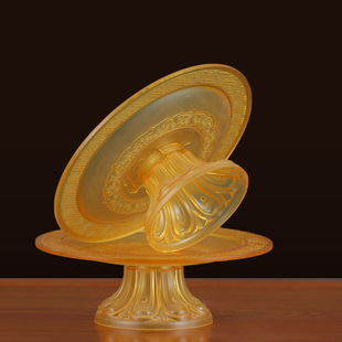Lotus fruit plate acrylic Buddha offering plate Buddhist supplies source wholesale imitation glass tribute plate Guan Gong God of Wealth fruit plate