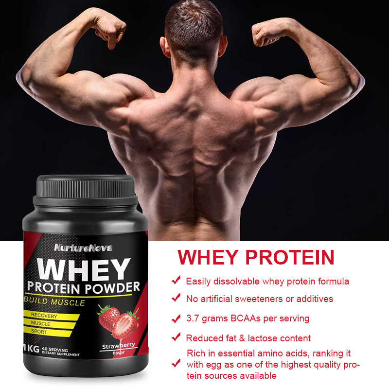 Foreign Trade Cross-Border Export Protein Powder Sports Fitness Whey Protein Powder Strawberry Flavor 2Lbs 1kg