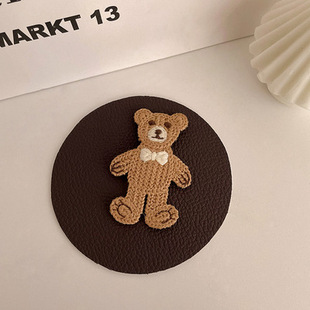 Cute Knitted Bear Hairpin Women's Sweet Cartoon BB Clip Bangs Clip Side Clip Japanese and Korean Style Hairpin Hair Accessories Autumn New Style