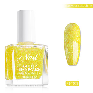 Cross-border disco aurora magic color water-based nail polish baking-free quick-drying non-peeling nail art jewelry glitter sequins wholesale