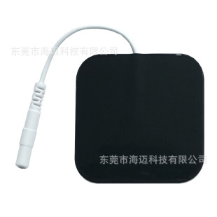 Woven Non-Woven Electrode Patch with Wire Round Tube End, Square White Electrode Patch, Conductive Gel Patch Physiotherapy Accessories