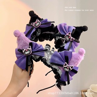 Cute cartoon plush coolomi headband female hairpin hair pressing cat ear headband hairpin maid headdress Halloween
