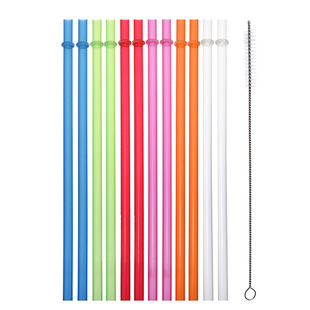 Spot supply of long straw with ring solid hard tube reusable straw color 31.5cm cross-border direct supply