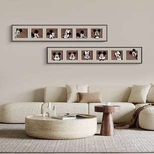 Mickey narrow long strip decorative painting cartoon children's room bedroom bedside living room sofa background wall mural